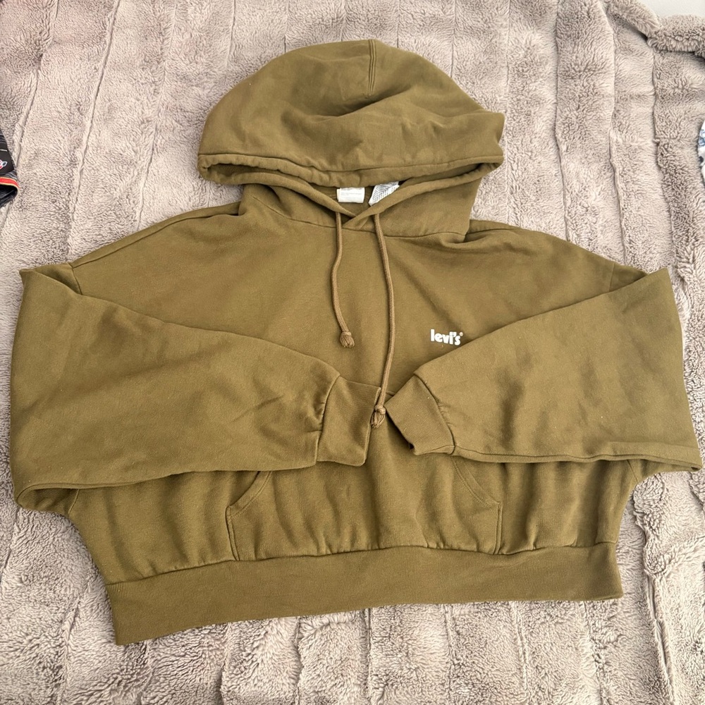 Levi's Khaki Cropped hoodie